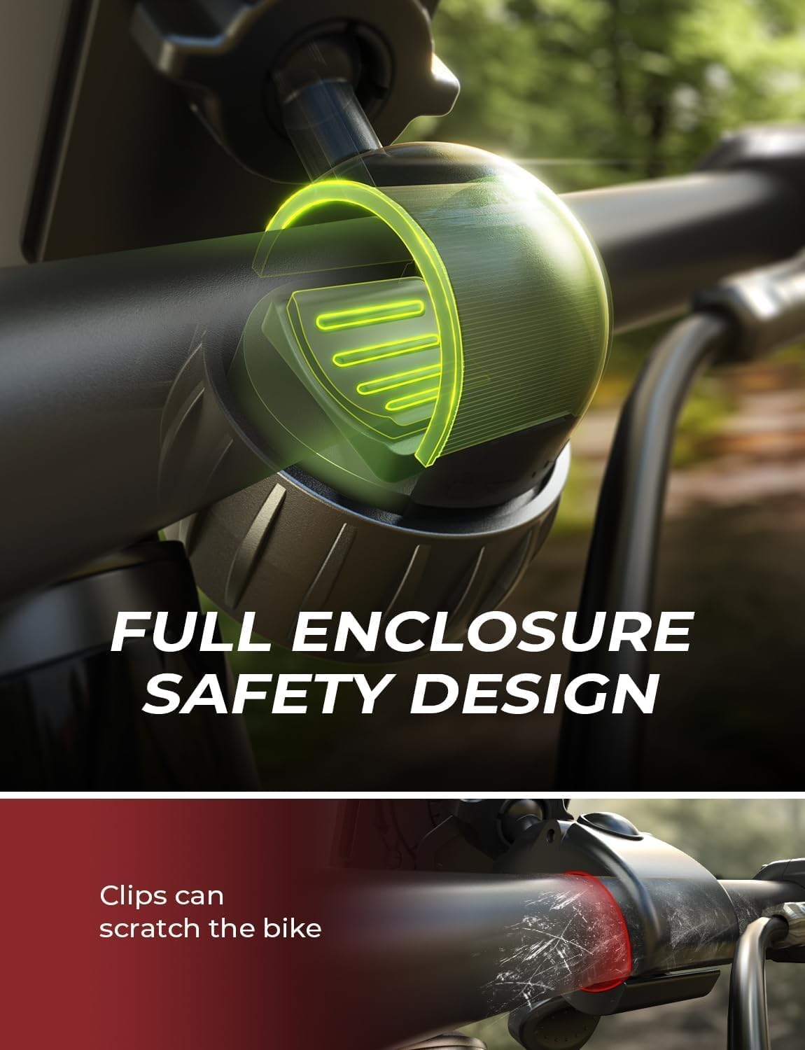 LISEN Bike Phone Holder, [Super Easy Install] Ultra Stable Motorcycle Phone Mount, Ebike Accessories Bicycle Handlebar Holder Mount Gift for Adults Kids Bike Gear Accessories for iPhone Samsung Pixel