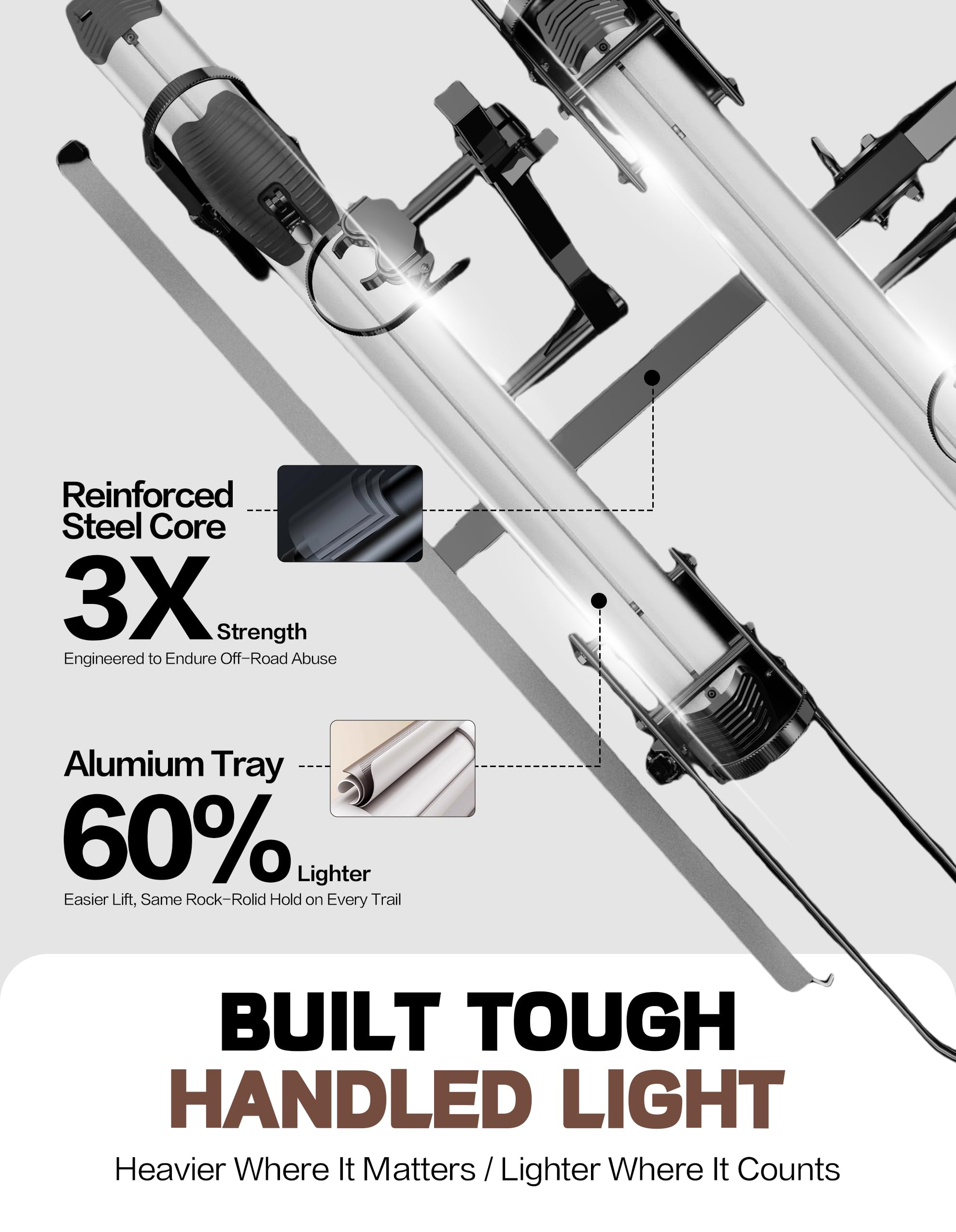 RV-Approved Heavy-Duty 2-Bike Hitch Rack with Integrated Loading Ramp - 200 lb Capacity (Fits 2" Receivers)