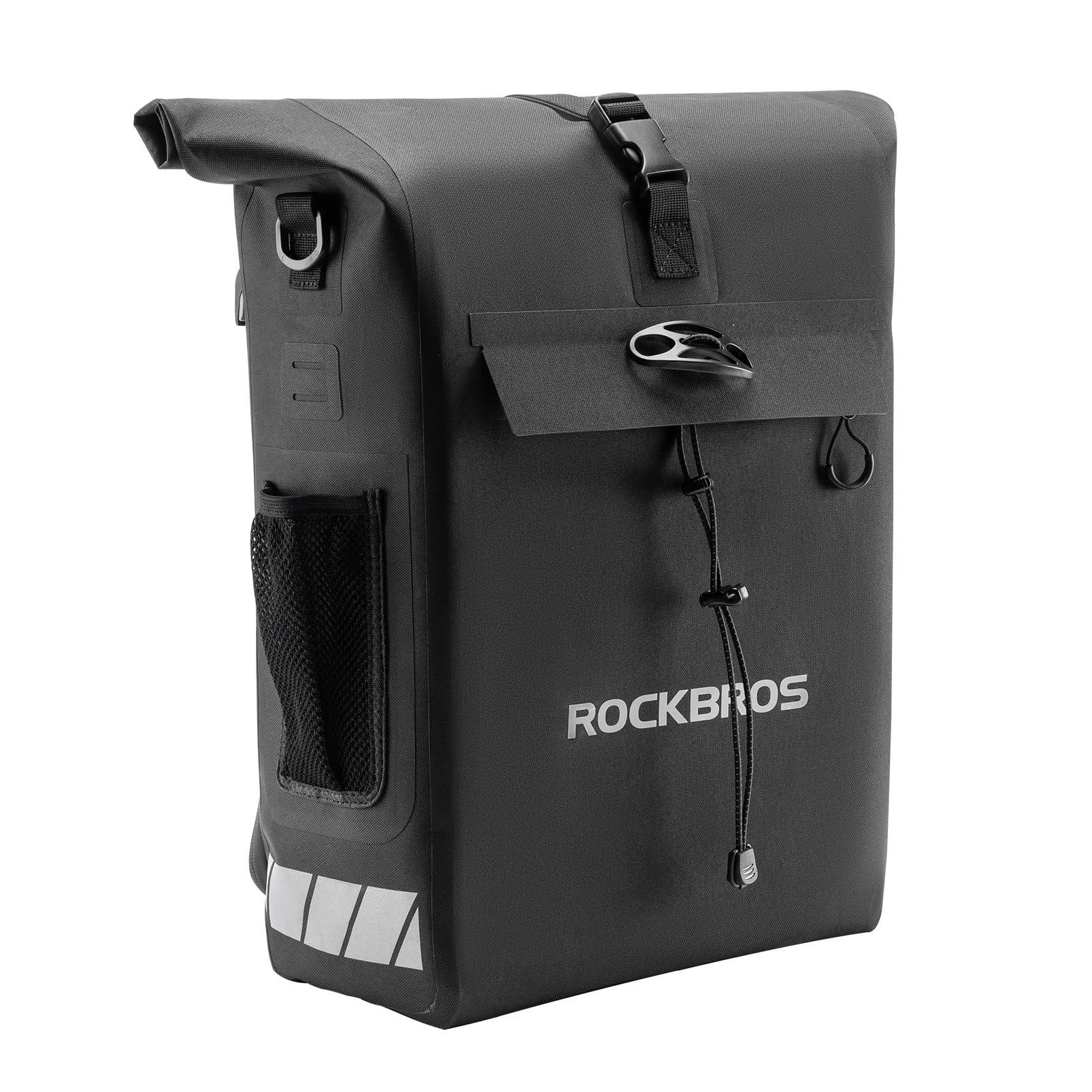 ROCKBROS Rear Rack Bike Bag Waterproof Bike Rack Bag with Helmet Fixing Buckle Rear Bike Rack Bag Detachable Shoulder Straps Convertible Backpack Fit for All Pillion Racks 18L Capacity