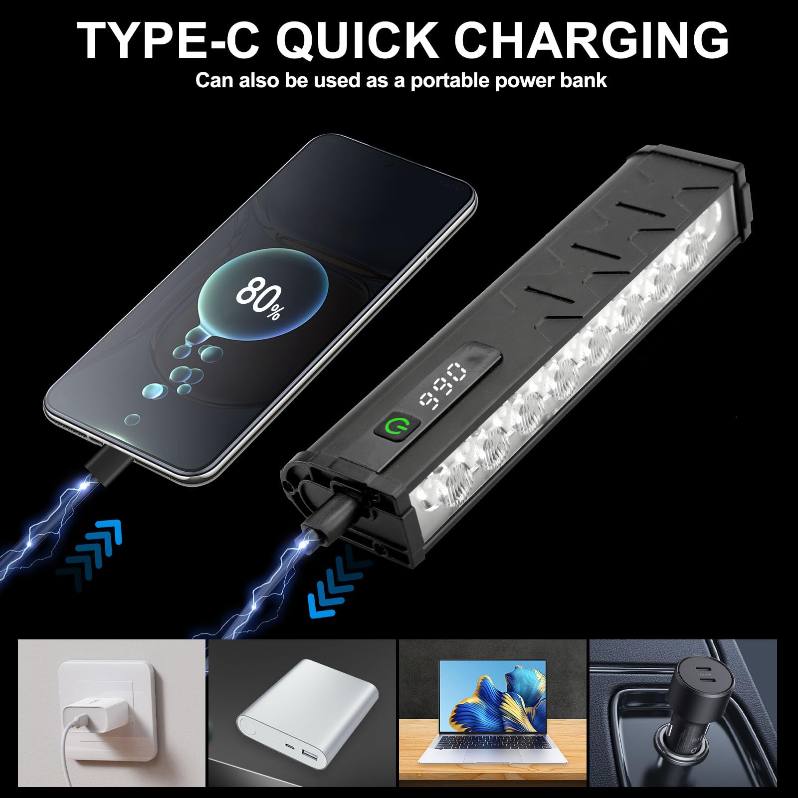 4800 Lumen Bike Lights, 4 Modes Bike Light for Night Riding, Rechargeable Bike Headlight, Waterproof Bicycle Light with High Beam and Low Beam, for Adult Kid Mountain Off-Road Cycling Commuting