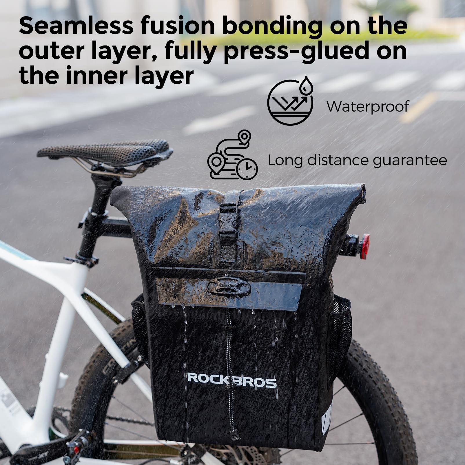 Waterproof 18L Convertible Bike Trunk Bag & Backpack with Integrated Helmet Carrier