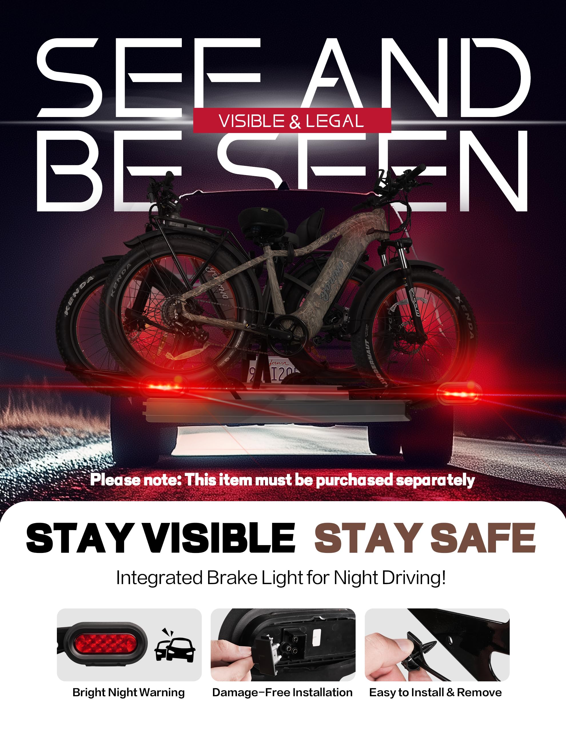 RV-Approved Heavy-Duty 2-Bike Hitch Rack with Integrated Loading Ramp - 200 lb Capacity (Fits 2" Receivers)