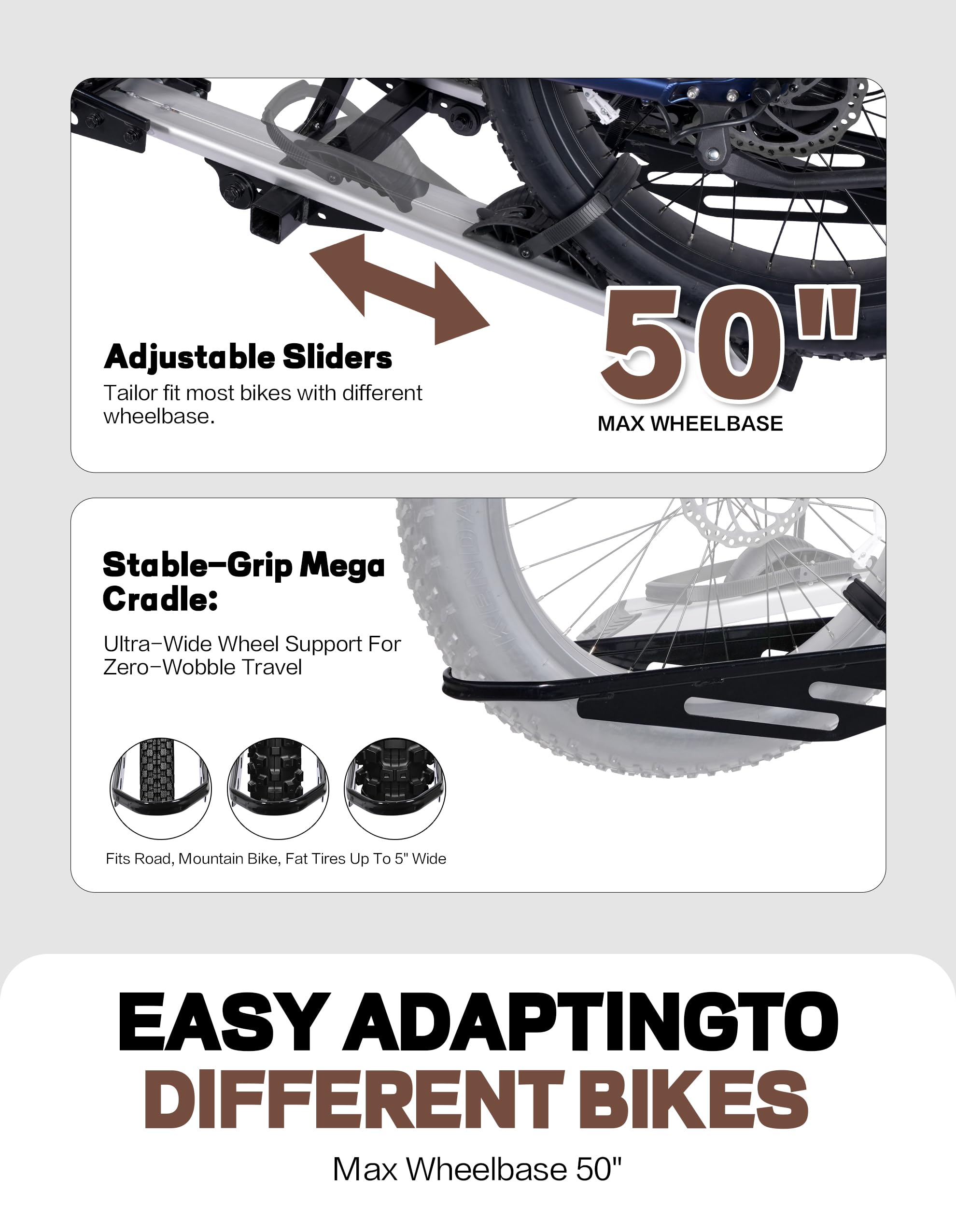 RV-Approved Heavy-Duty 2-Bike Hitch Rack with Integrated Loading Ramp - 200 lb Capacity (Fits 2" Receivers)