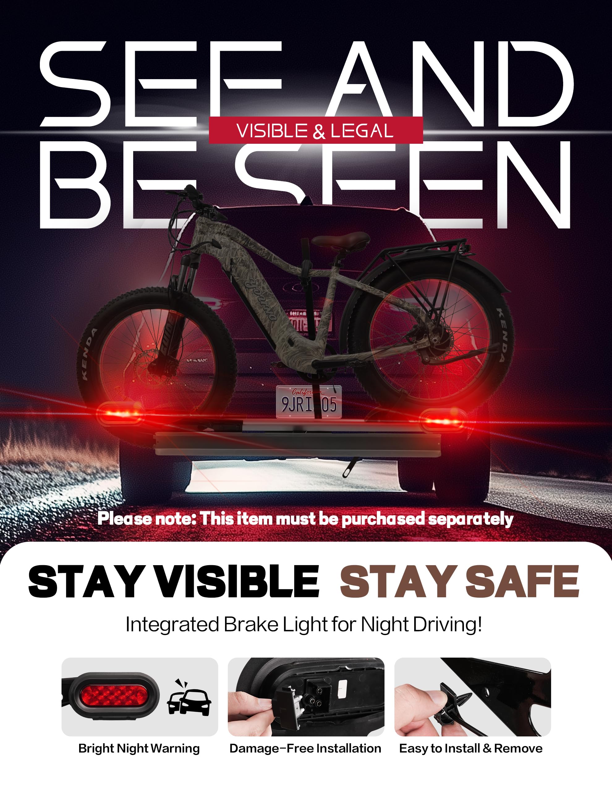 Heavy-Duty Folding 2-Bike Hitch Rack with V-Groove Loading Ramp - 200 lb Capacity (Fits 2" Receivers)